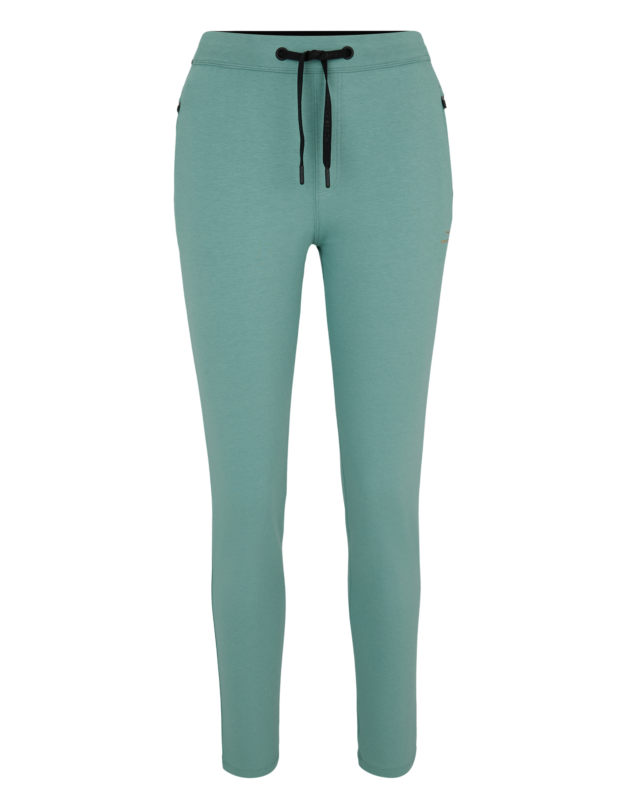 Hellblaue Jogginghose mit Kordelzug und Seitentaschen für Freizeitkleidung.