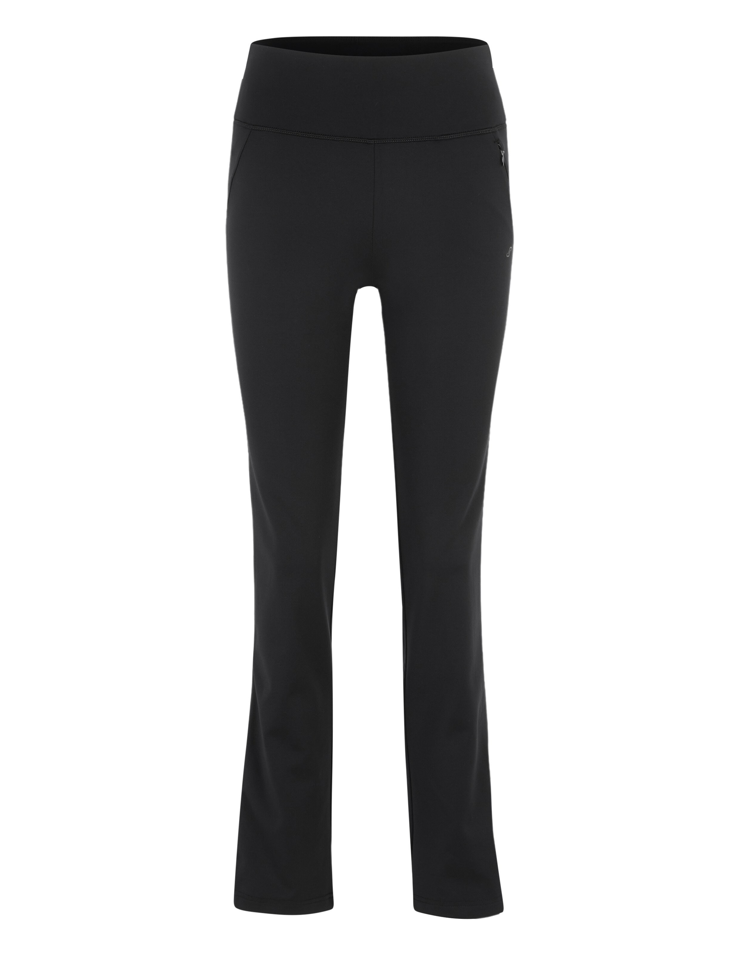 Schwarze Freizeit-Leggings mit hohem Bund und schmaler Passform für bequemes Tragen im Alltag.