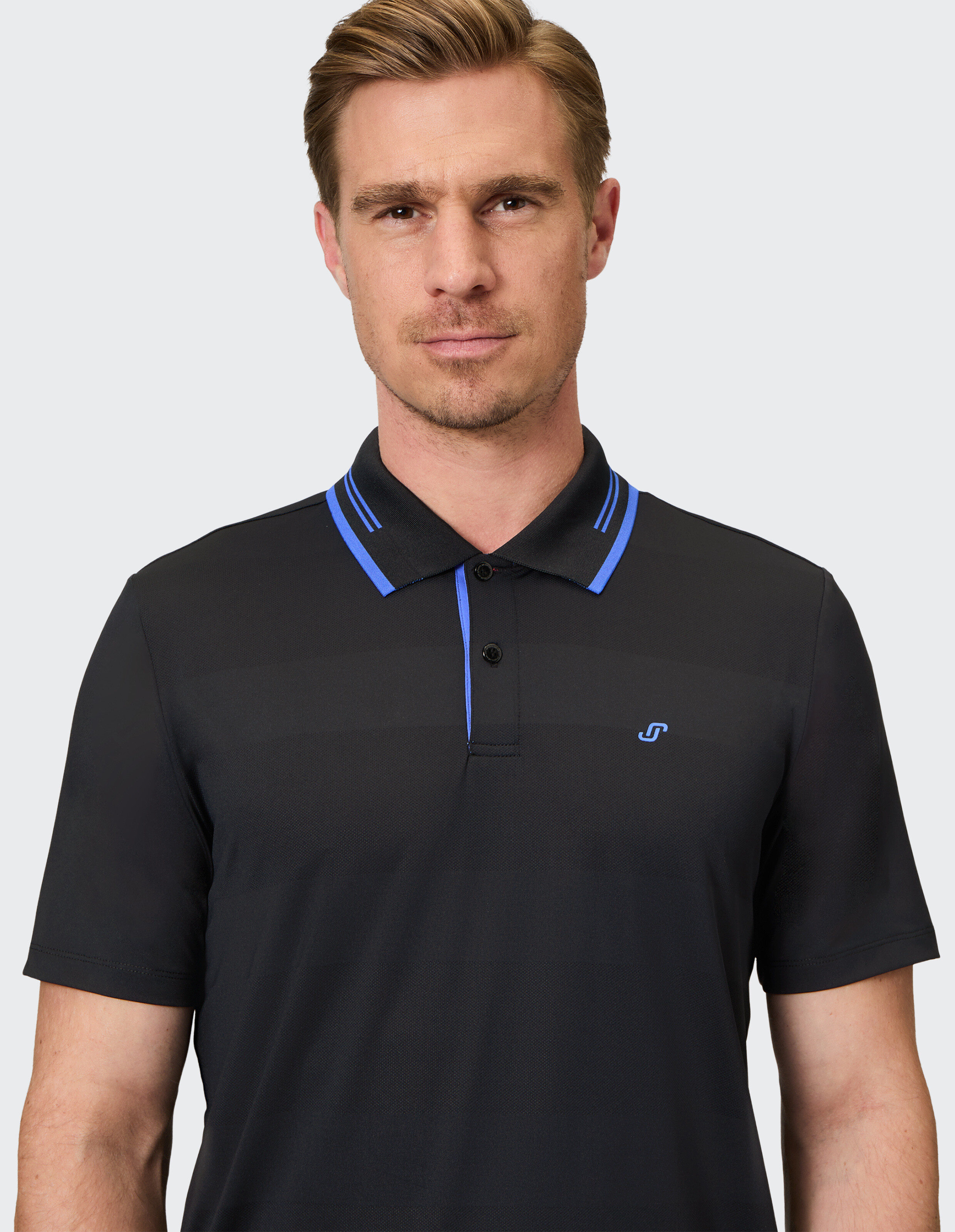 POLOSHIRT JACQ. G-Style von JOY sportswear in anthracite stripes