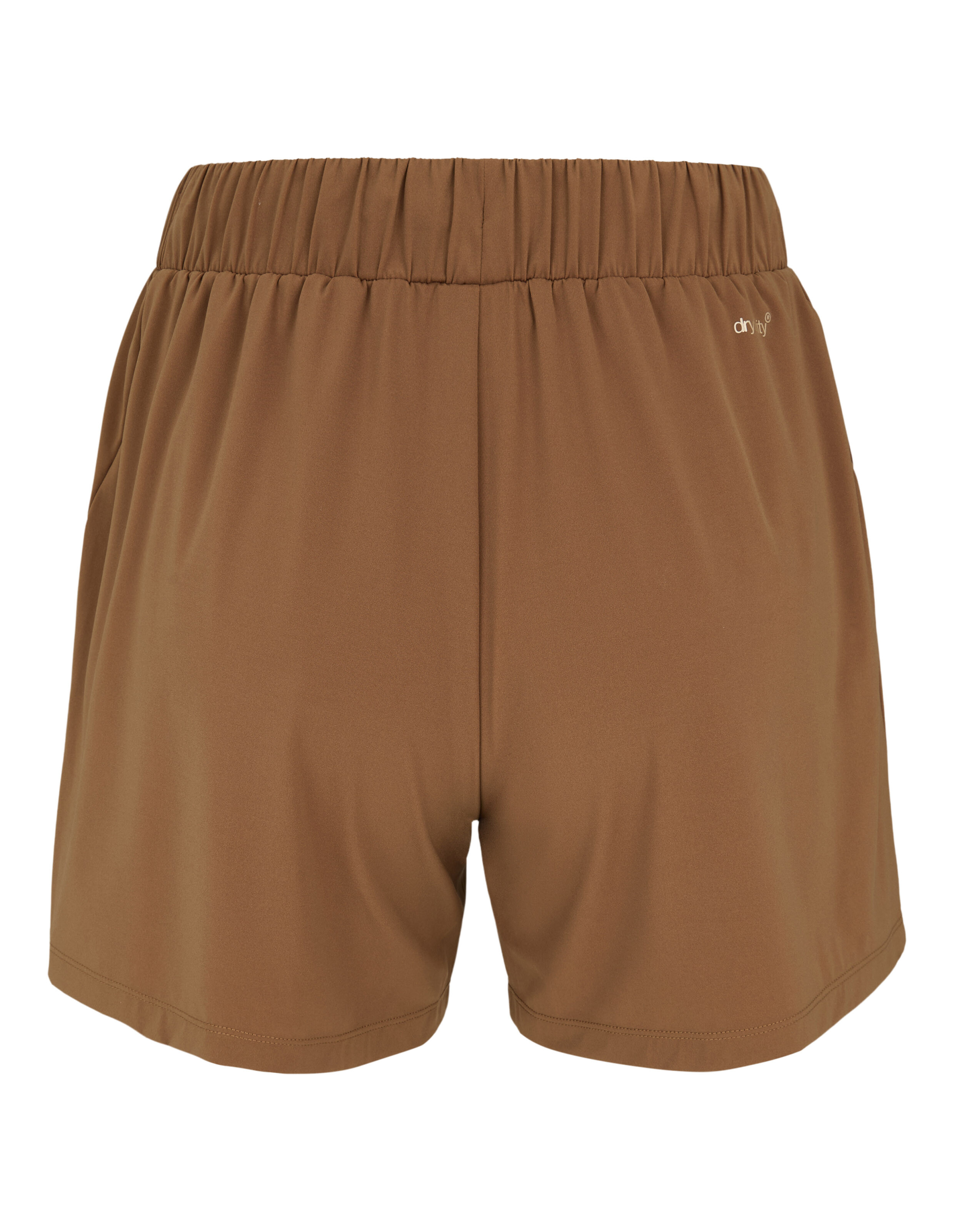 Braune Freizeitshorts mit elastischem Bund, perfekt zum Faulenzen oder für Freizeitausflüge.