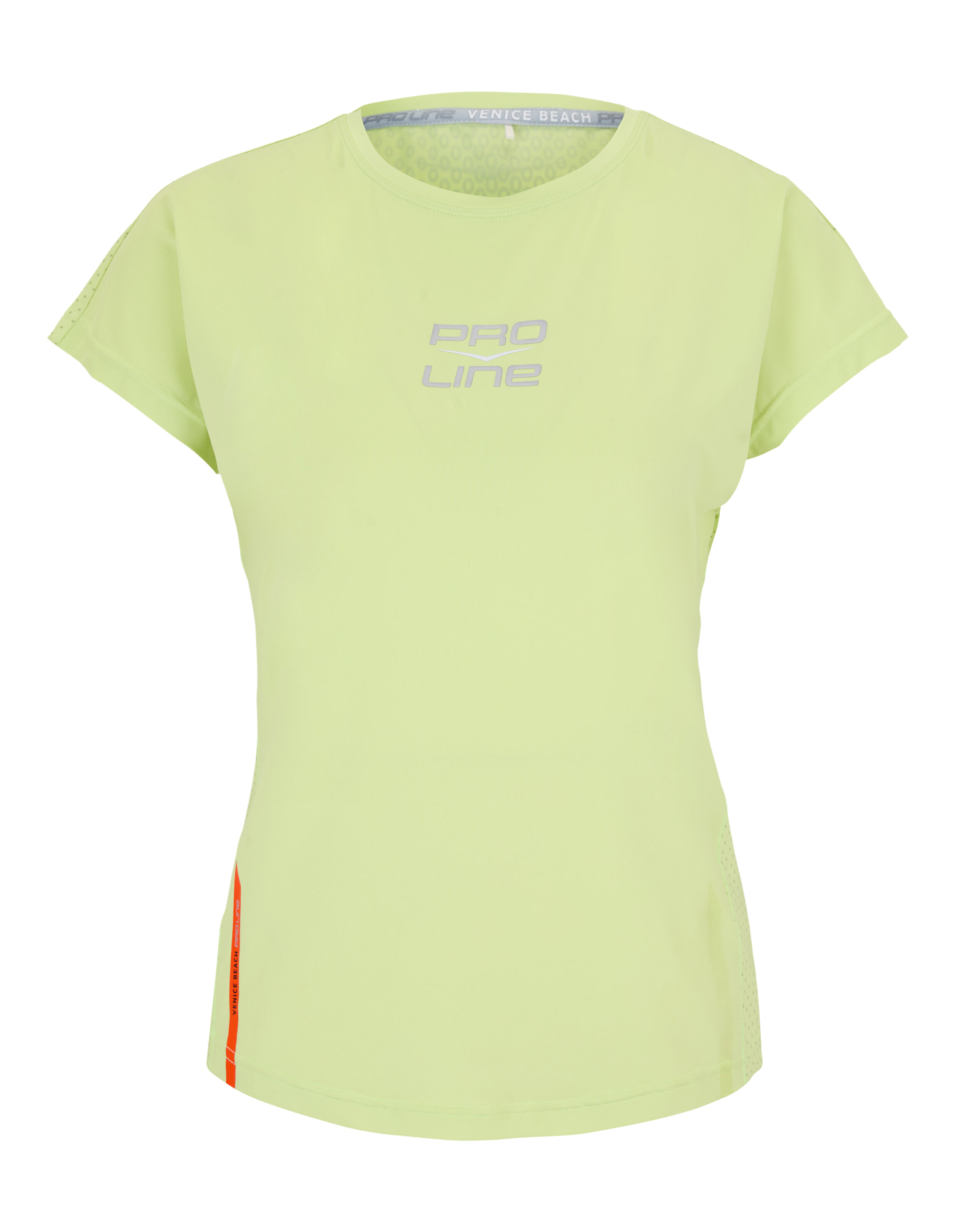 Hellgrünes kurzärmeliges Funktions-Sport-T-Shirt mit Pro Line-Logo.