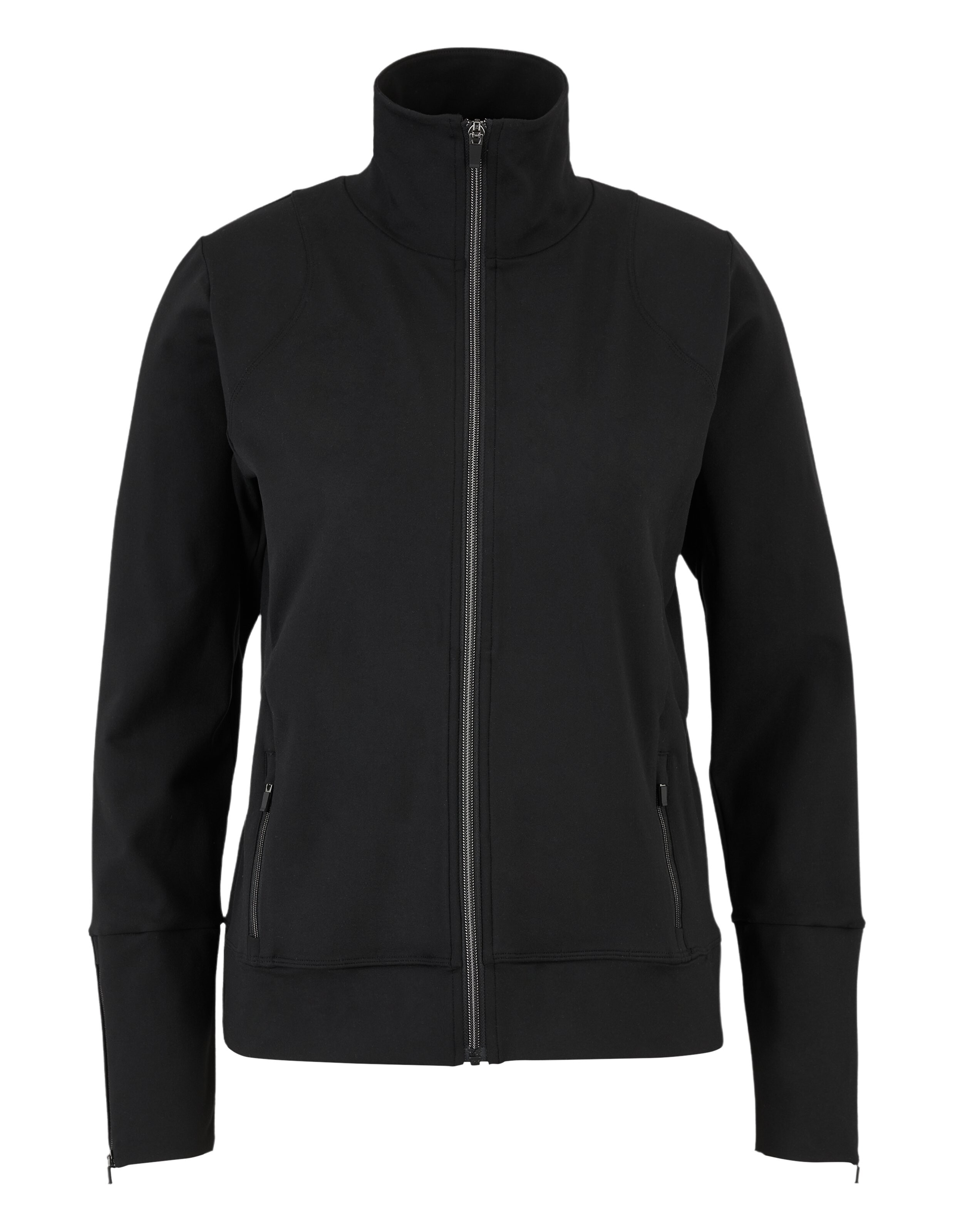 Schwarze Sweatjacke „Caitria“ von Venice Beach mit Reißverschluss für gemütliche, lässige Loungewear.