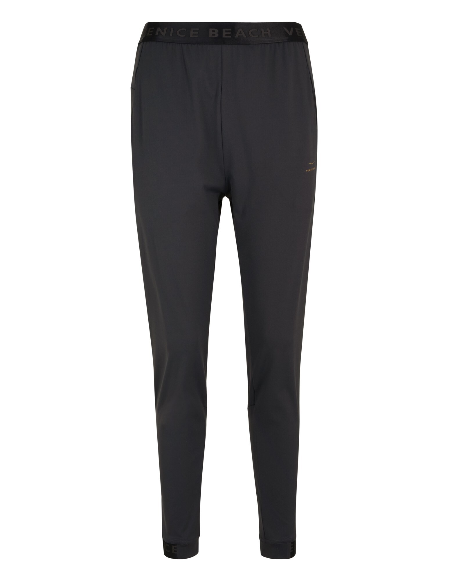 Schwarze Herren-Jogginghose mit elastischem Bund, ideal für Freizeitkleidung und Faulenzen.