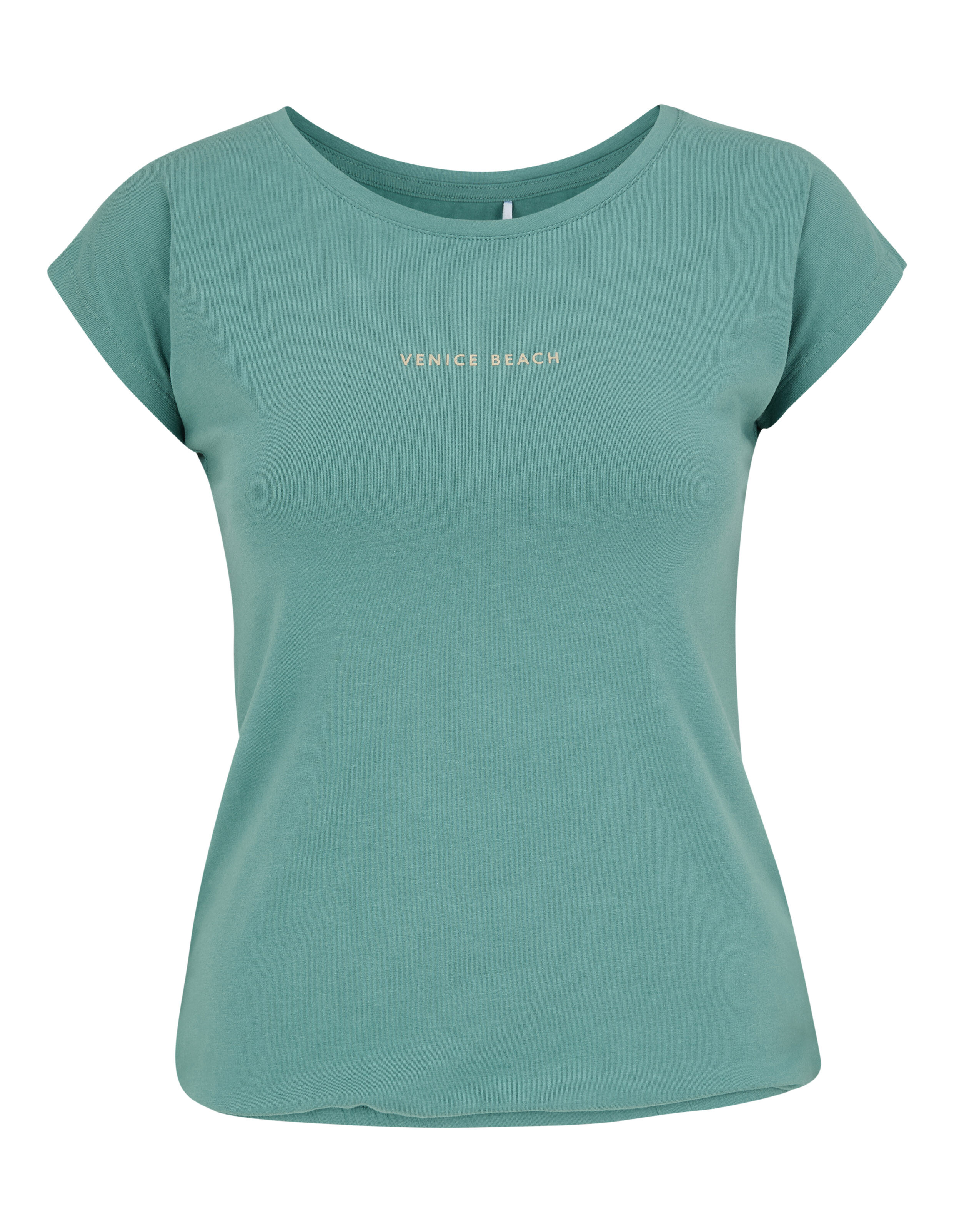 Grünes, lässiges T-Shirt mit Venice Beach-Schriftzug für bequemen Tragekomfort im Alltag.
