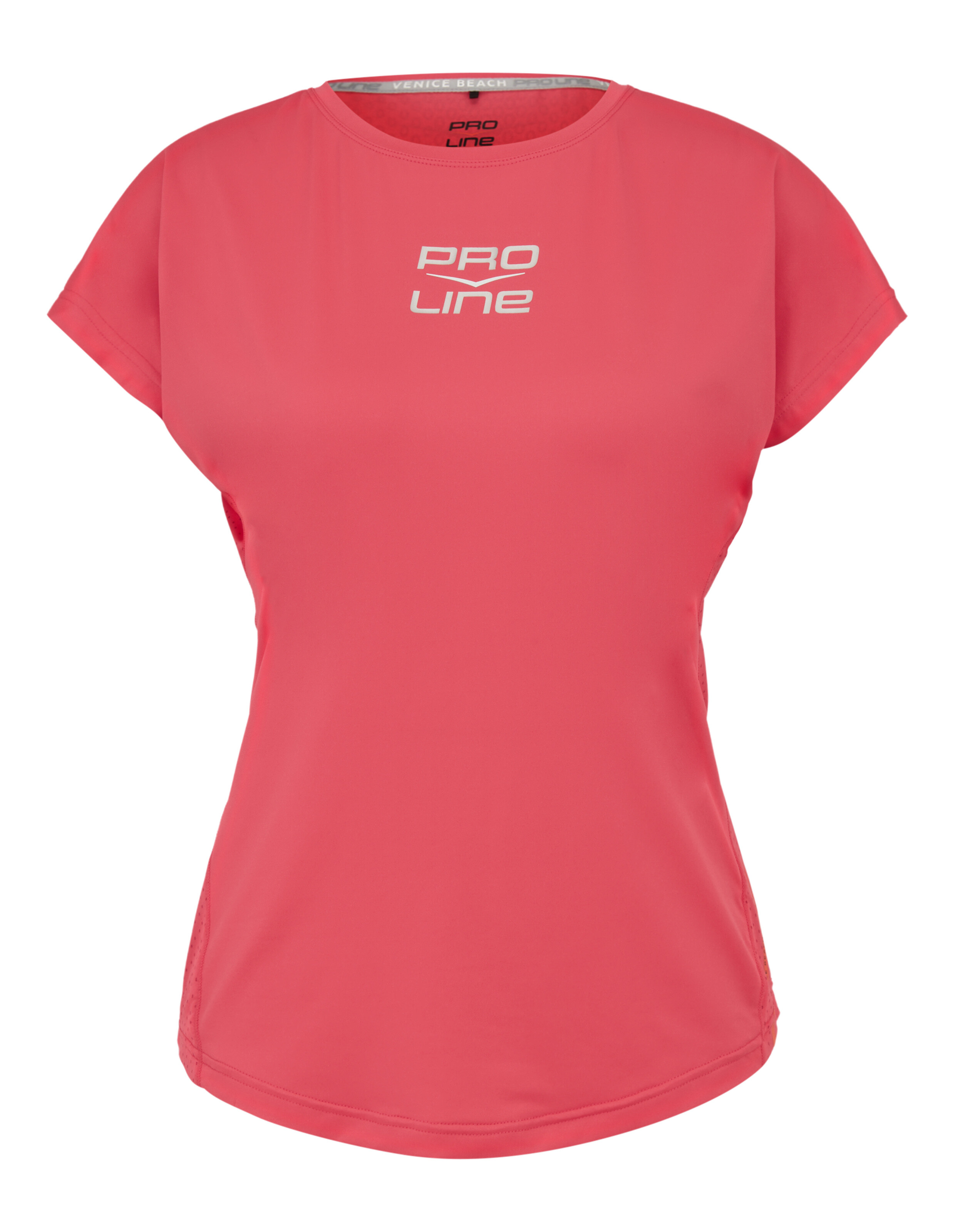 Rosa kurzärmeliges Freizeit-Sport-T-Shirt mit Pro Line-Logo auf der Vorderseite.