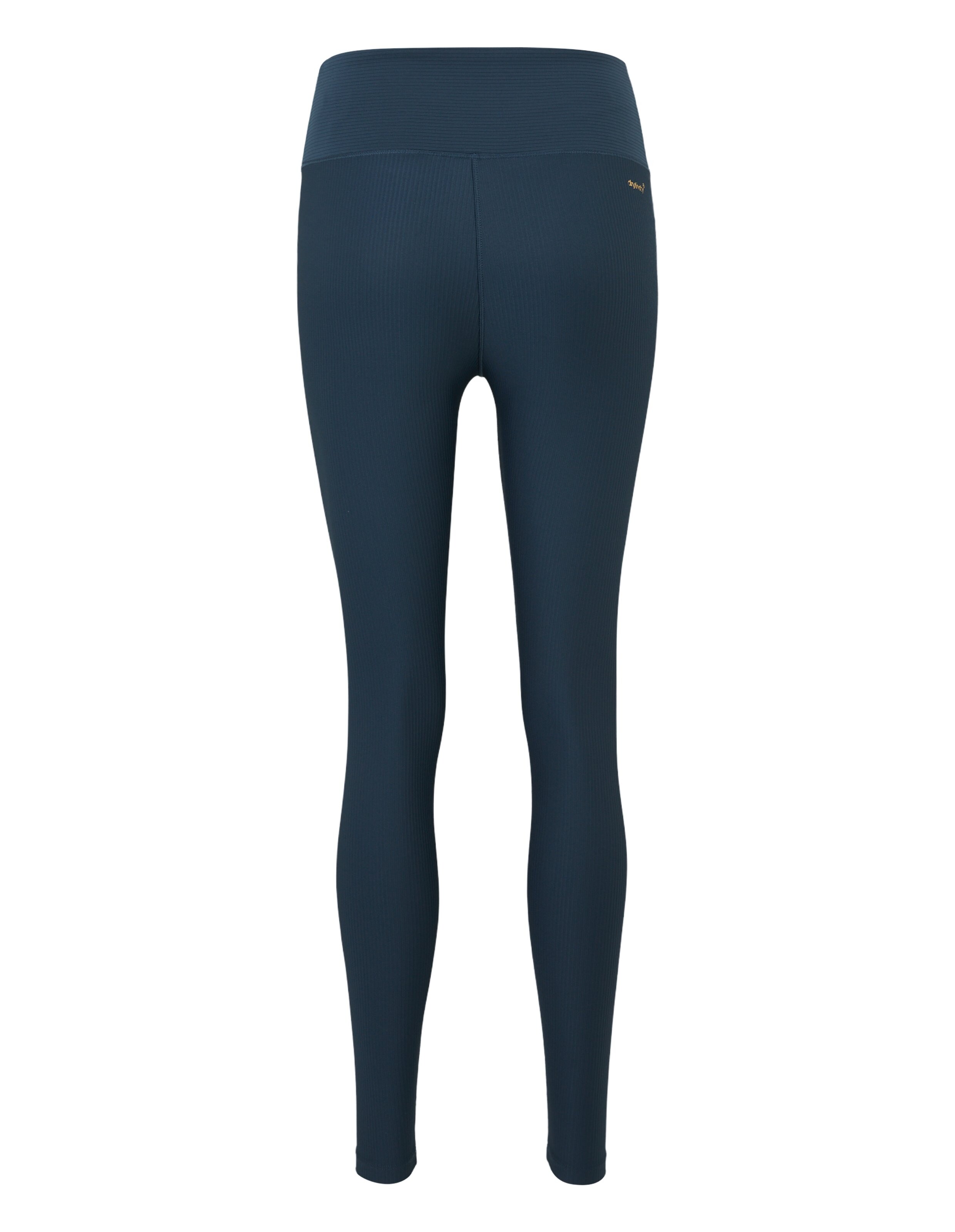 Dunkelblaue, gerippte Leggings mit hohem Bund für gemütliche, lässige Lounge-Kleidung.