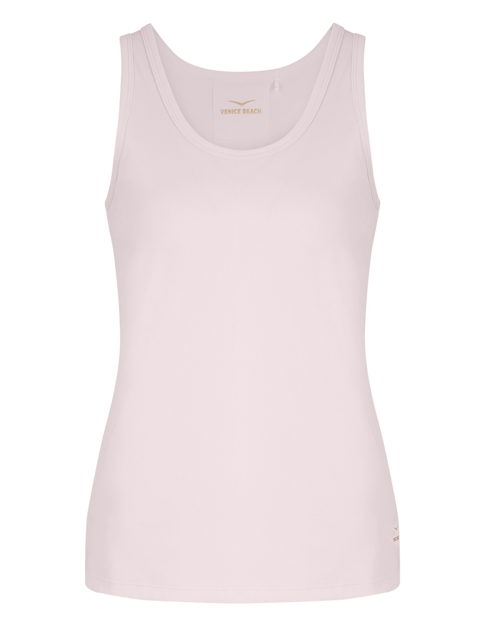 Hellrosa geripptes Tanktop für Freizeitkleidung, perfekt zum Faulenzen oder Brunch.