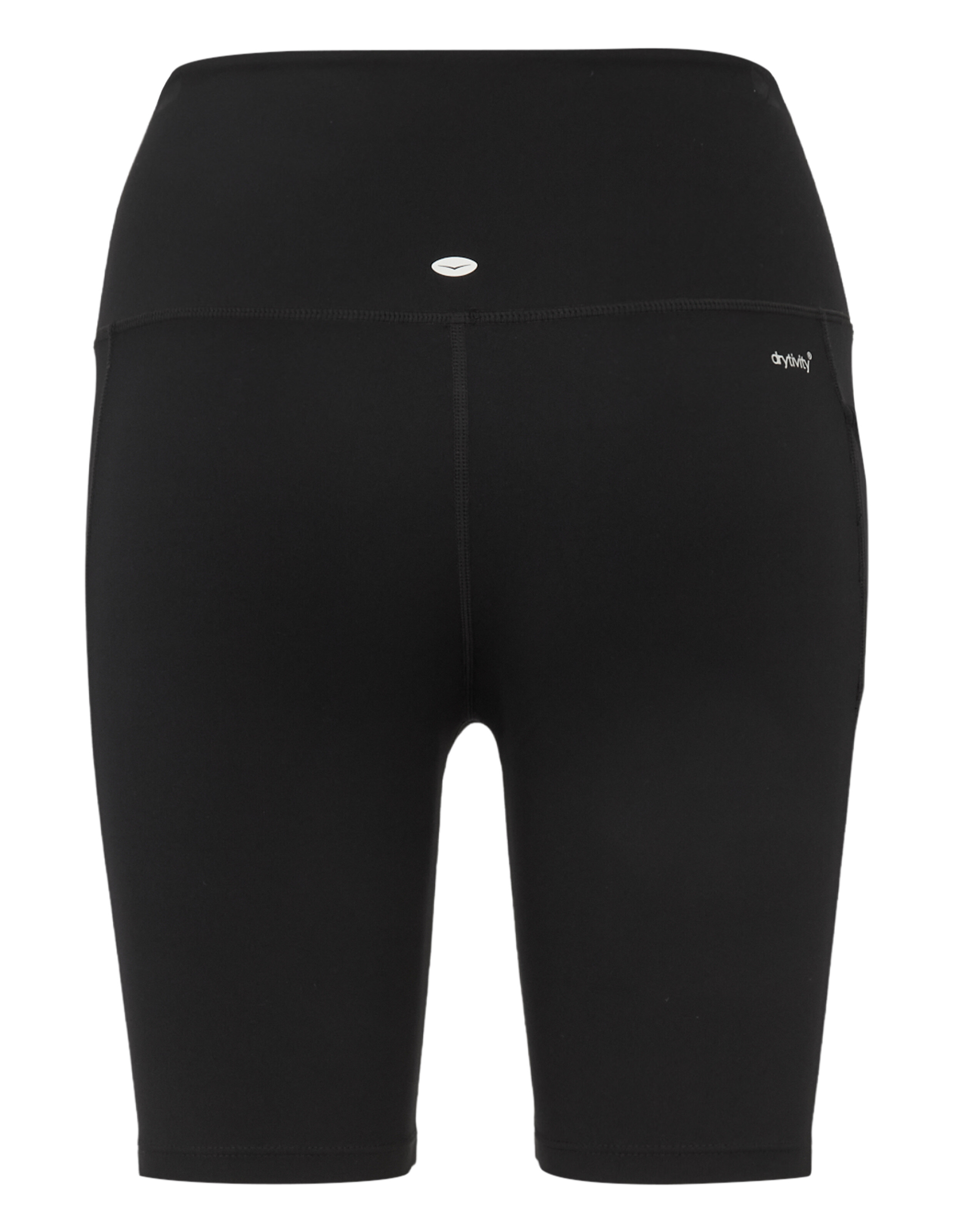 Schwarze Bikershorts mit hohem Bund für Freizeitkleidung und aktives Faulenzen.