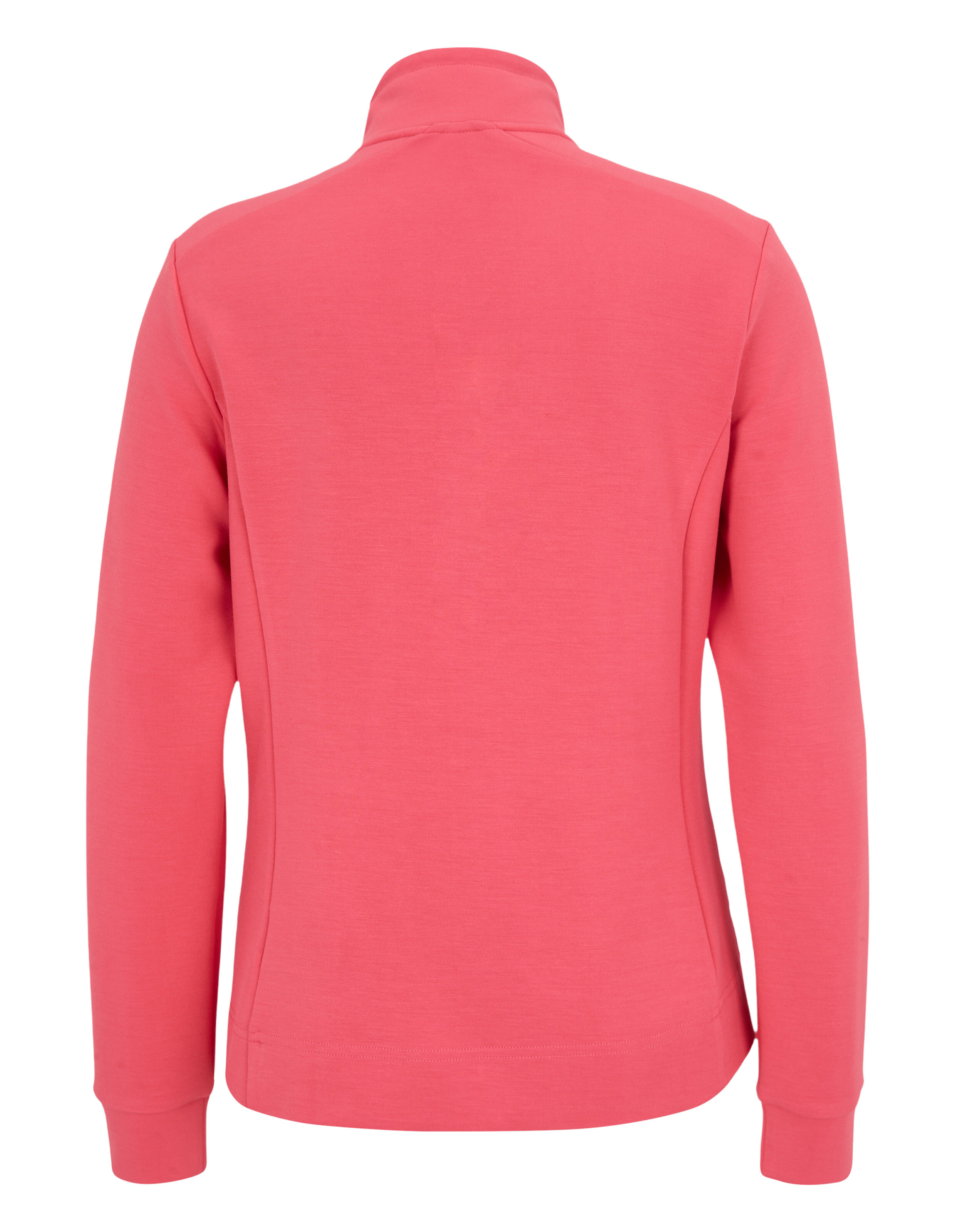 Rückansicht der JOY Sportswear Sweatjacke Juliane in Pink für gemütliche Freizeitkleidung.
