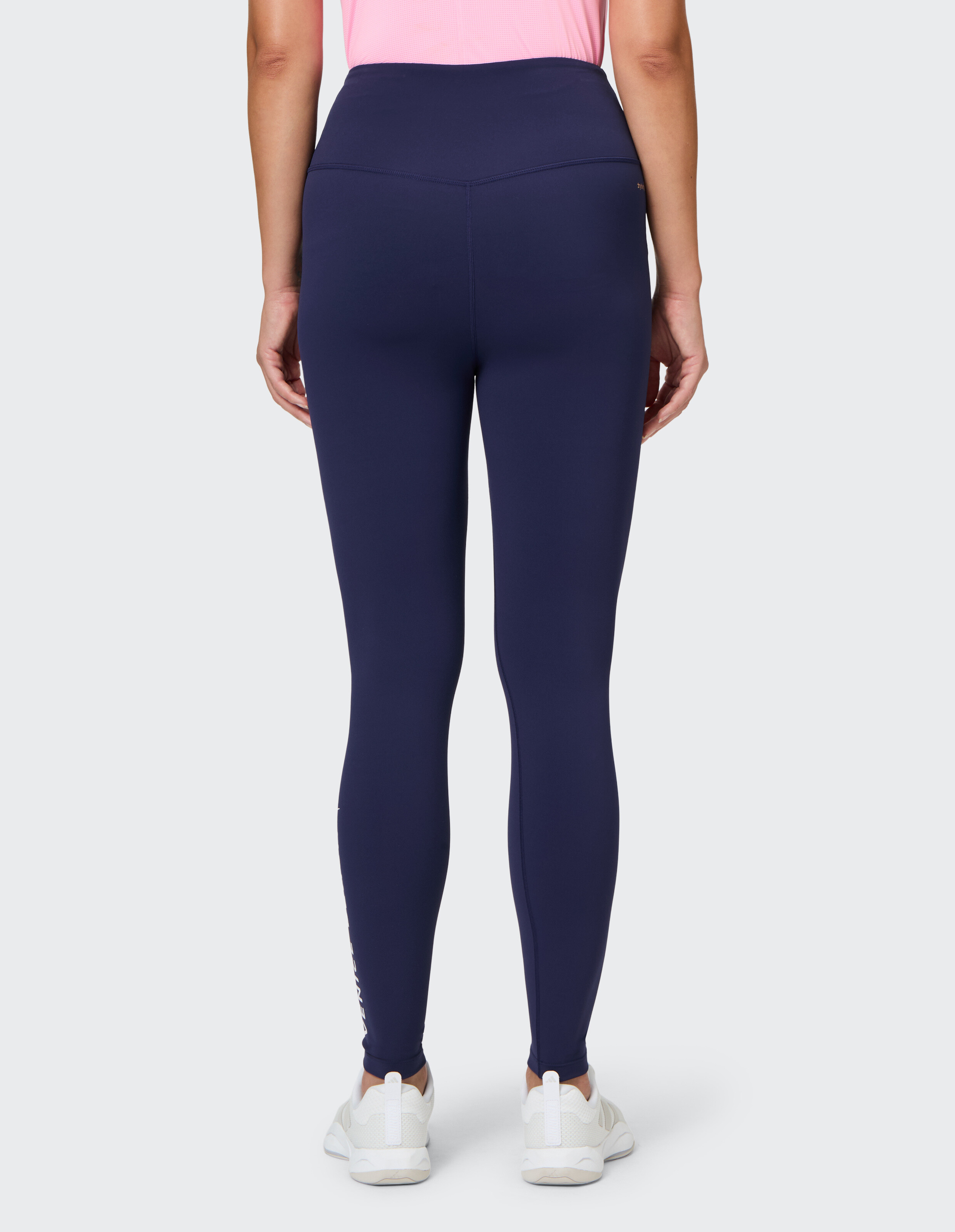 Rückansicht der Venice Beach Sila-Strumpfhose in Marineblau, ideal für Freizeitkleidung.