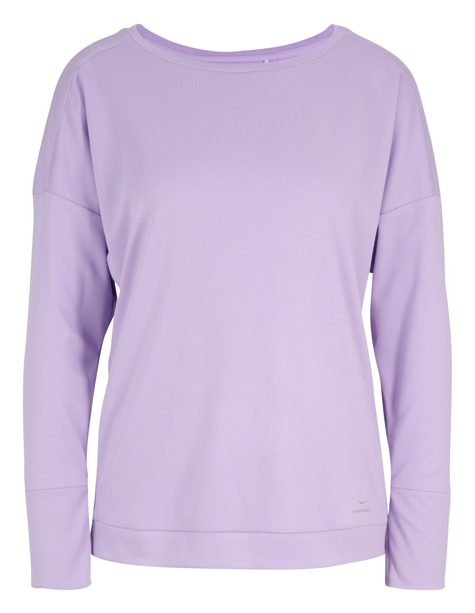 Hellviolettes Langarm-Top mit lockerer Passform, perfekt für den Freizeitlook.