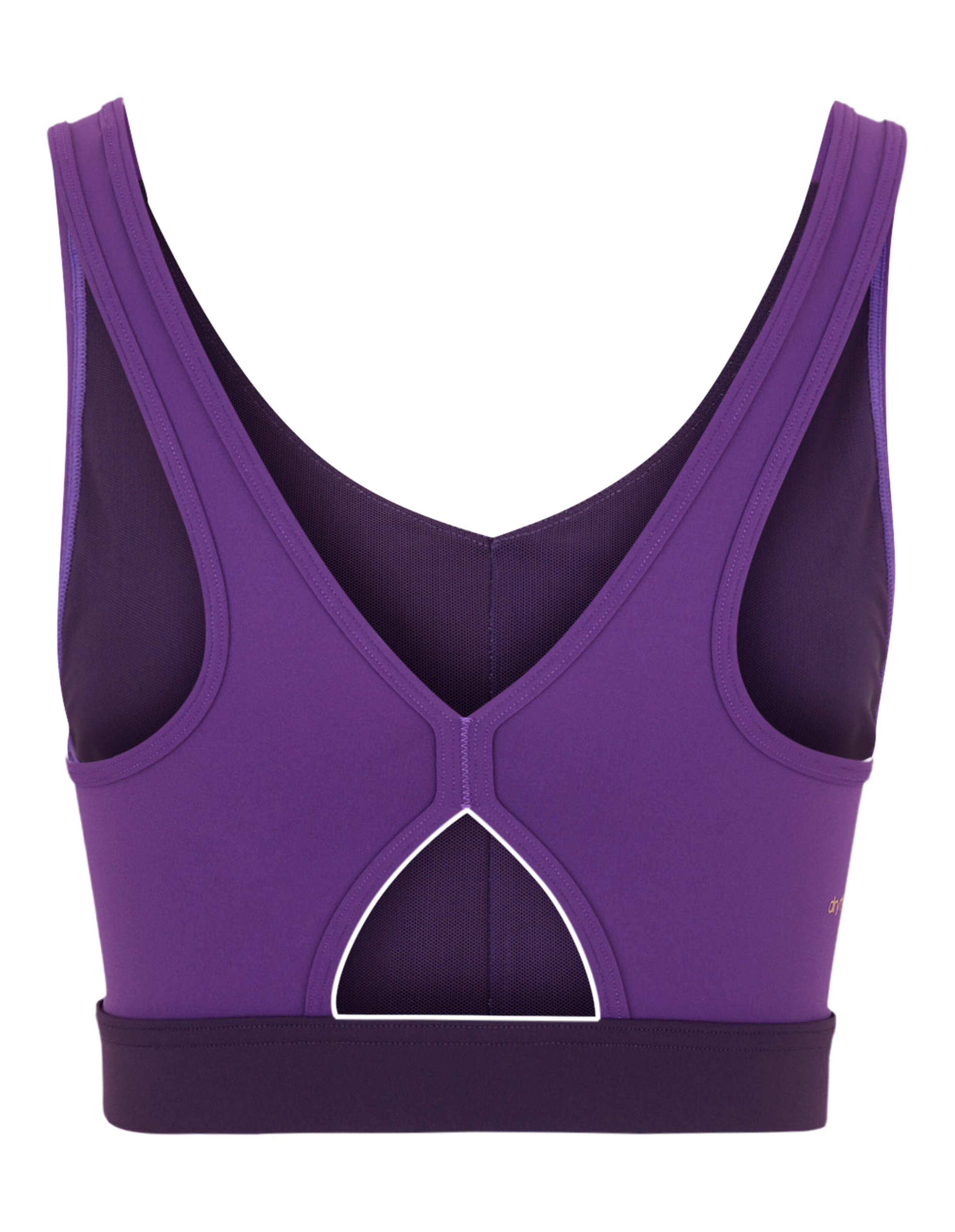 Lilafarbener Sport-BH mit stylischem Rückendesign und bequemer Passform.