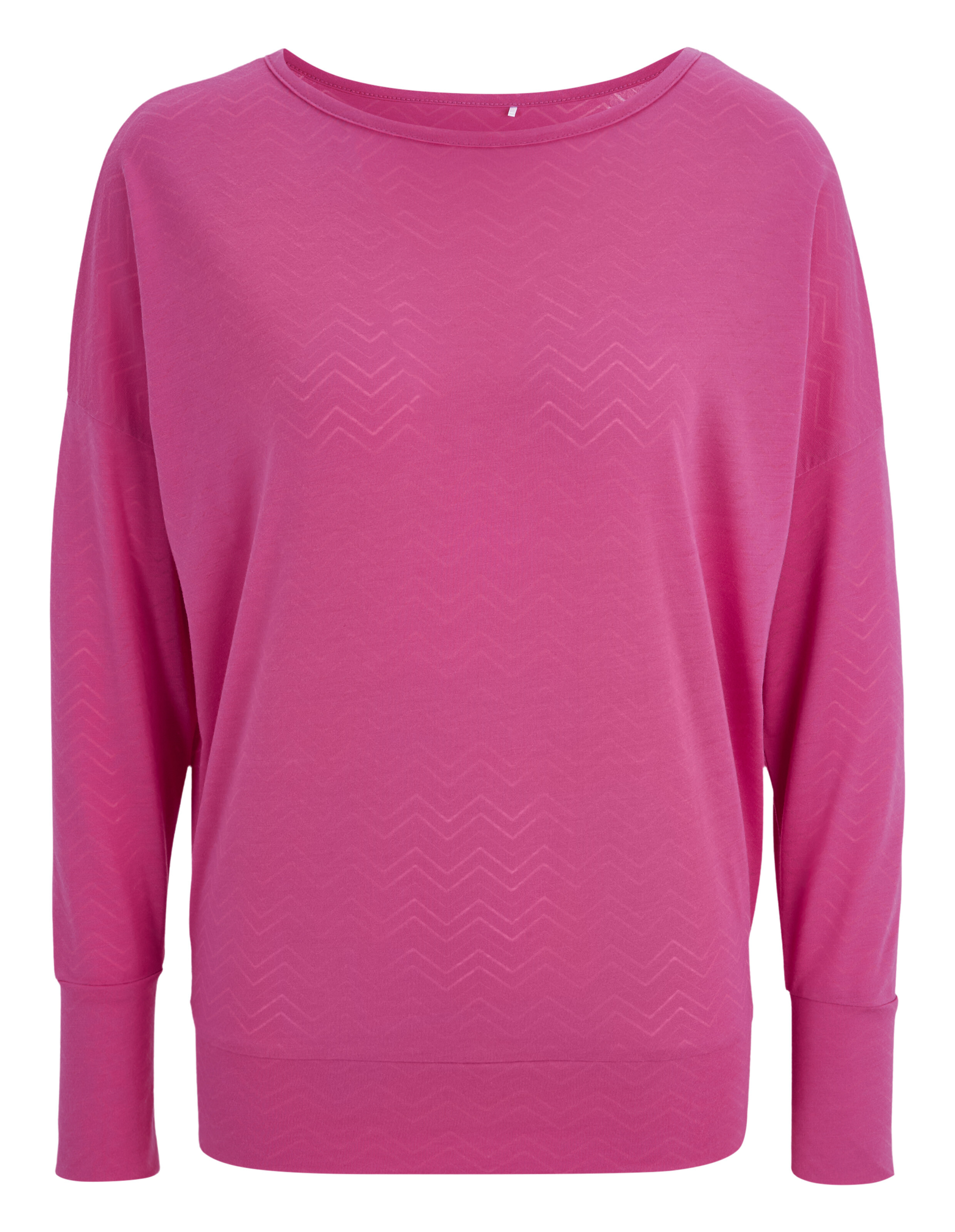 Venice Beach Langarmshirt Calma in Pink mit dezentem Chevron-Muster für den Freizeitlook.